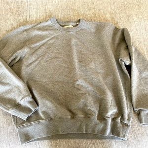 Two grey Buck Mason interloop crew sweatshirts in XL. Originally $88.